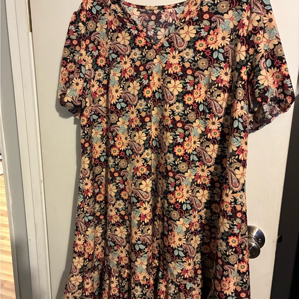 SHEIN Curve Floral Paisley Dress